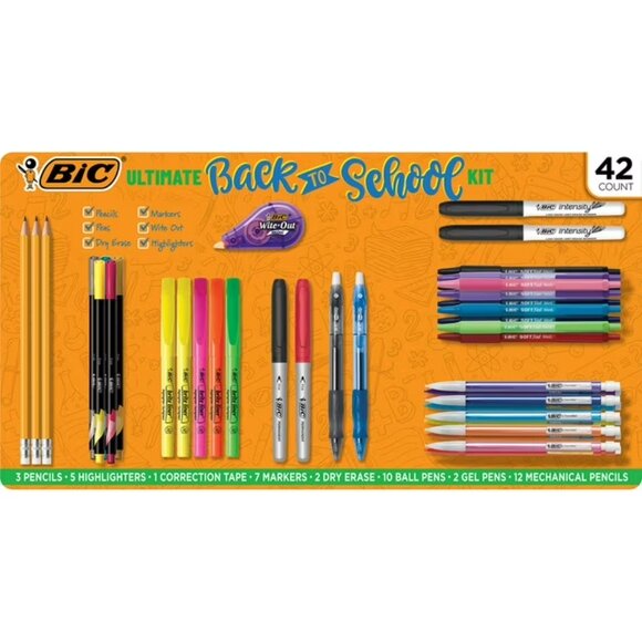 NEW BIC Ultimate Back-to-School Assorted Essentials Kit, 42-Count - Picture 1 of 14